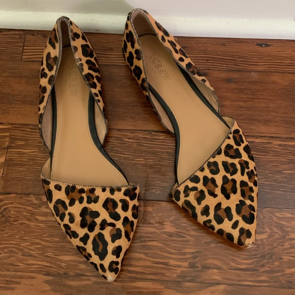 J Crew leopard calf hair flats 9.5